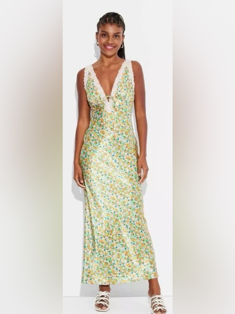 Wild Fable NWT Satin Lace Trim Midi Slip
Dress size XS